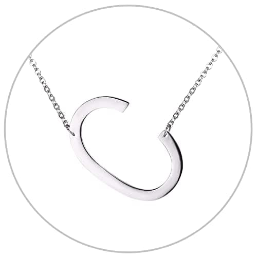 Alphabet A-Z Stainless Steel Choker for Women, Gold Plated CZ Jewelry, Gift Box Packed