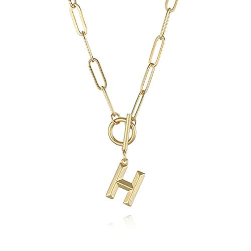 Eben-Ezer Hiphop Gold Initial A-Z Pendant Thick Chain Necklace