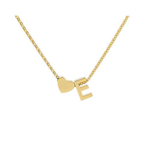 Tiny Gold Heart Initial Necklace - Personalized Mom's Gift for Women