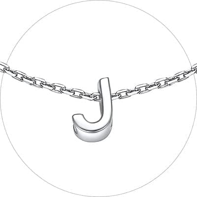 Chic Silver Initial Bracelet 925 Sterling Personalized Jewelry Gifts