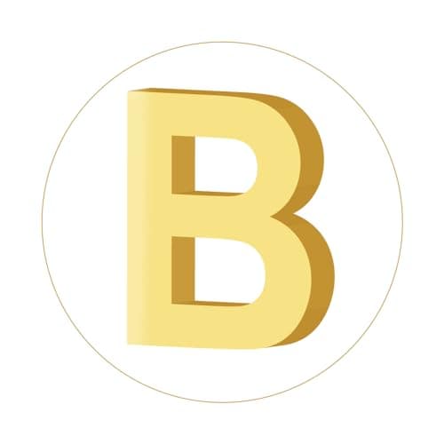 Doubgood 18K Gold Plated Beaded Bracelet with Alphabet Pendant