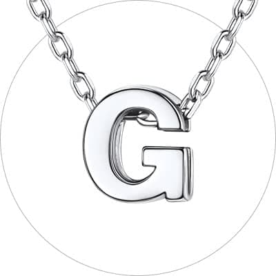 Chic Silver 925 Sterling Initial Necklace for Women, Personalized Gift (with Box)