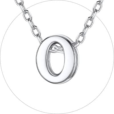 Chic Silver 925 Sterling Initial Necklace for Women, Personalized Gift (with Box)
