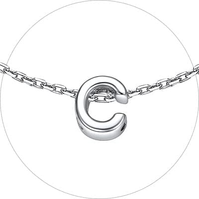 Chic Silver Initial Bracelet 925 Sterling Personalized Jewelry Gifts
