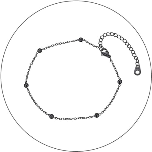 ChainsPro Women's S925 Sterling Silver Adjustable Heart/Moon/Handcuff Anklet, Summer Jewelry Gift Box