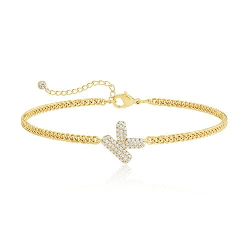 Glowing Gold Moodear Bracelets for Women - Adjustable 14K Gold Plated CZ Bubbles Cubano