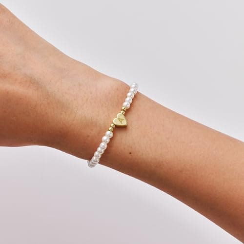 2025 Trendy Gold Initial Pearl Bracelet for Women