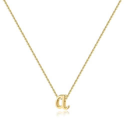 Memorjew 925 Sterling Silver Cursive Initial Necklace for Women