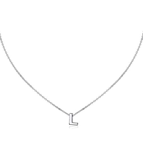 MOMOL Women's Stainless Steel Initial Necklace Personalized Name NecklaceSetBranchting