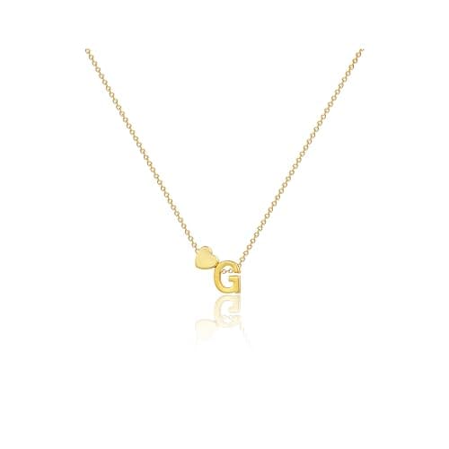 CAROVO 14K Gold Plated Heart Initial Necklaces for Women A-Z