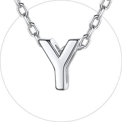 Chic Silver 925 Sterling Initial Necklace for Women, Personalized Gift (with Box)