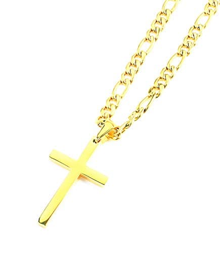 FZTN Gold Plated Figaro Chain Necklace for Men & Women, 18-26 Inch