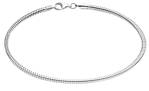 Savlano 925 Sterling Silver Solid Italian Figaro Anklet for Women, 0.8mm-5mm, Gift Box Included