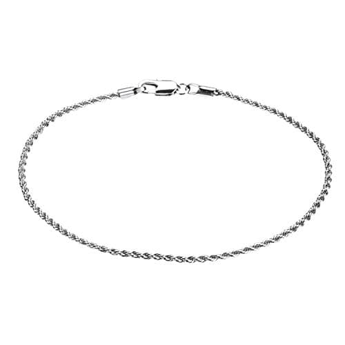 Kelistom 18K Gold Plated Rope Chain Anklet, 3mm SS Bracelet, 9-11 inches
