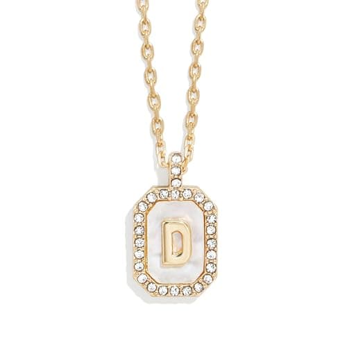 BaubleBar Gold & Mother of Pearl Initial Necklaces