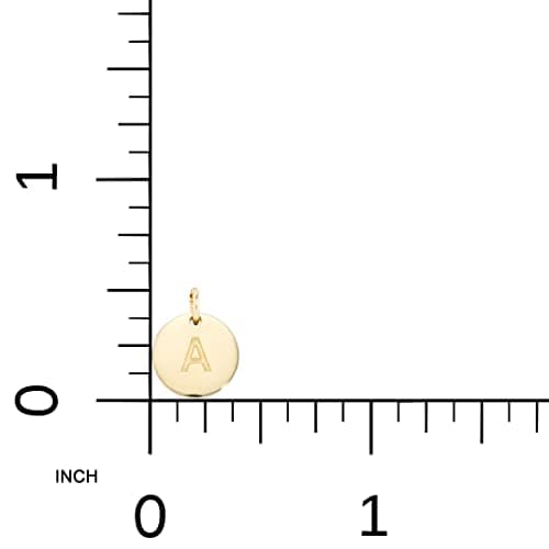 Miabella 18K Gold Plated Round Initial Necklace for Women Adjustment 18-20 Inch A-Z Made in Italy