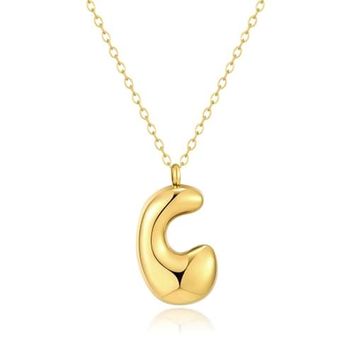 Kainier Colorful Balloon Alphabet Name Pendant 14K Gold Plated Necklaces…