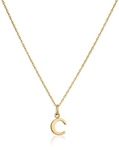 Amazon Essentials 14k Gold-Filled Letter Charm Pendant Necklace