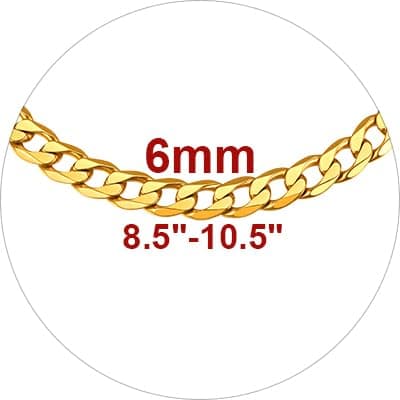 Focalook 14K Gold Plated Plus Size Anklet Jewelry 8.5-10.5" Adjustable