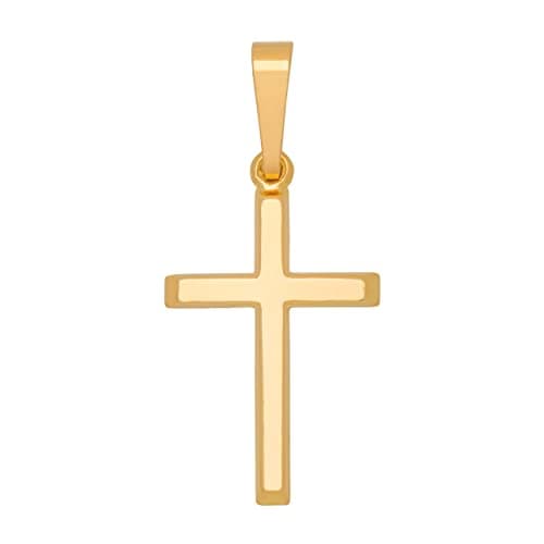 MAZZERI 14k Gold Cross Pendant, Handcrafted in USA, Religious Charms for All