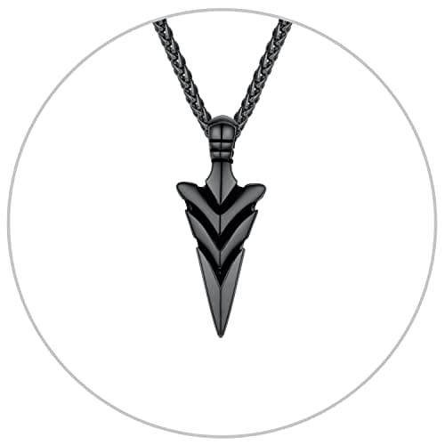 Men's U7 Stainless Steel 18K Gold Plated Arrowhead/Wolf Teeth Pendant Necklace
