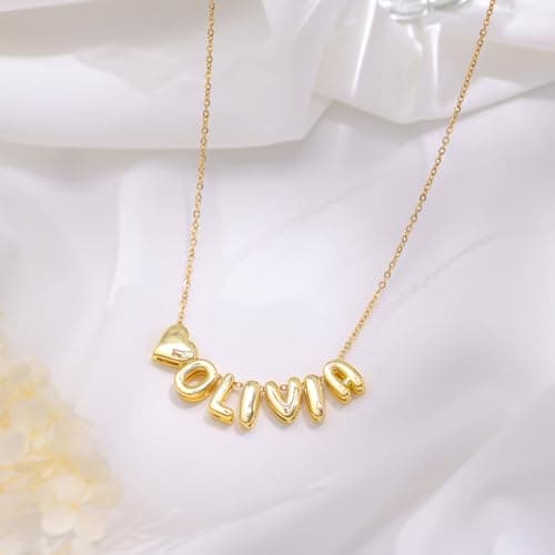 Yopicks Custom Initial 14K Gold Plated Necklaces for Women | Personalized Mama Gift