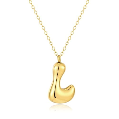 Kainier Colorful Balloon Alphabet Name Pendant 14K Gold Plated Necklaces…