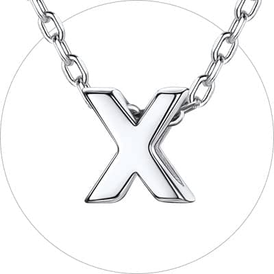 Chic Silver 925 Sterling Initial Necklace for Women, Personalized Gift (with Box)