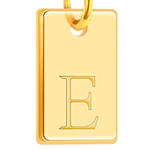 Poxtex Gold Plated Initial Necklace, Non-Tarnish, Women's Square Pendant Jewelry_gifts