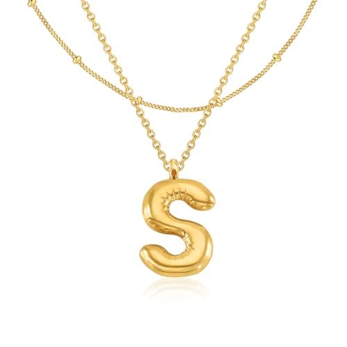 GIFT4U 18K Gold Plated Letter Necklace for Women