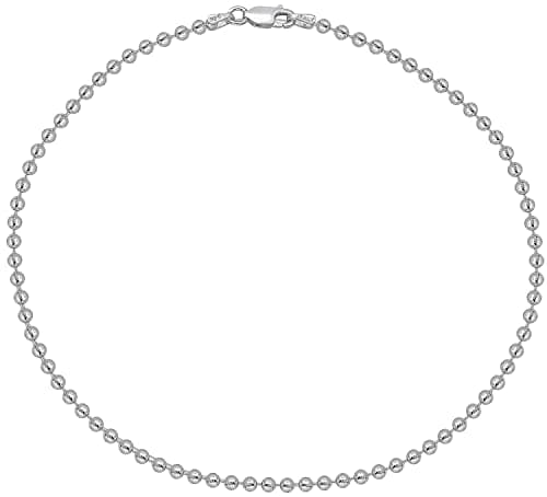 Savlano 925 Sterling Silver Solid Italian Figaro Anklet for Women, 0.8mm-5mm, Gift Box Included
