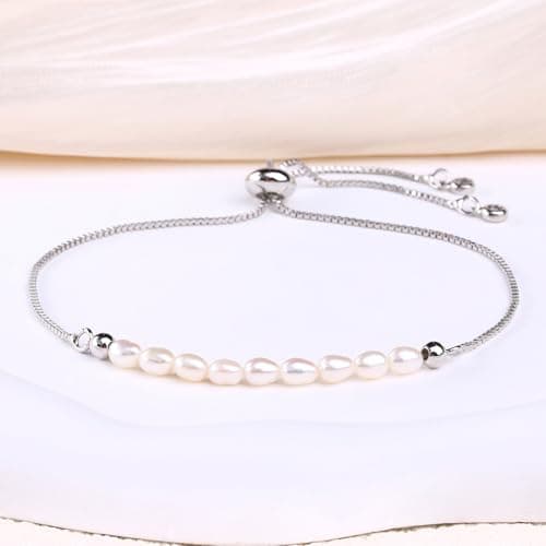 Summer Love Dainty Gold & Pearl Bracelet | 18K Gold Plated Freshwater Pearl (Platinum)