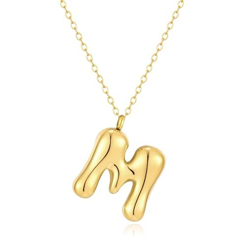 Kainier Colorful Balloon Alphabet Name Pendant 14K Gold Plated Necklaces…