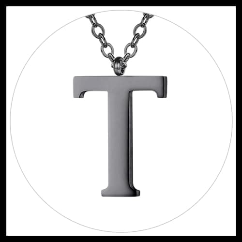 PROSTEEL Women's Trendy Gold Plated Black 316 Stainless Steel Initial Necklace, Adjustable 20-22"imentierten Mineralwass