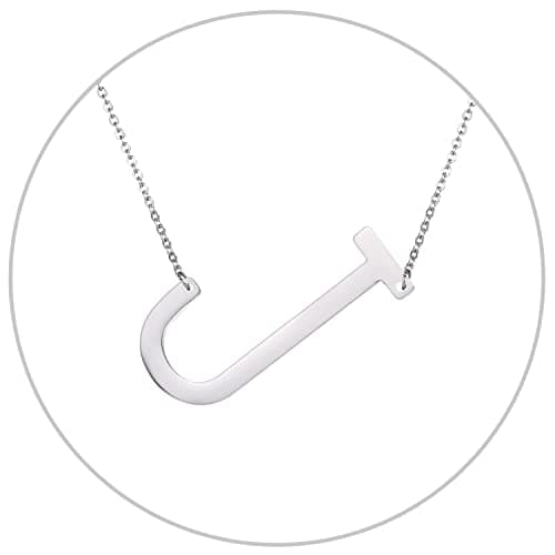 Alphabet A-Z Stainless Steel Choker for Women, Gold Plated CZ Jewelry, Gift Box Packed