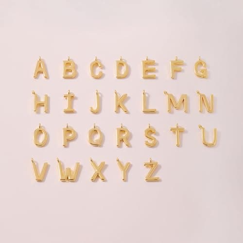 HANLI Initial Dainty Necklaces - 14k Gold Plated A-Z Personalized Monogram Necklace for Women