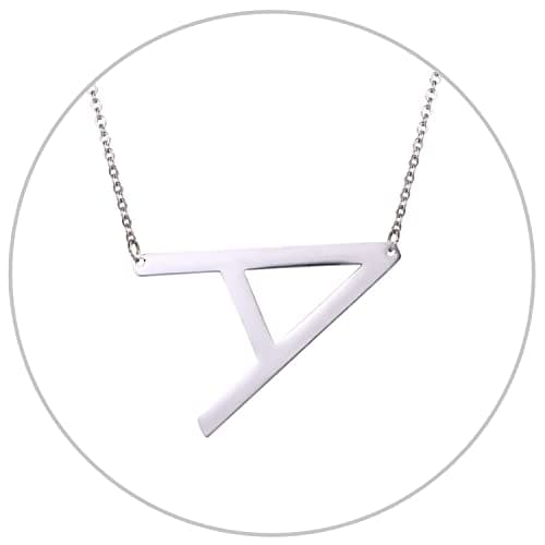 Alphabet A-Z Stainless Steel Choker for Women, Gold Plated CZ Jewelry, Gift Box Packed