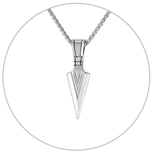 Men's U7 Stainless Steel 18K Gold Plated Arrowhead/Wolf Teeth Pendant Necklace