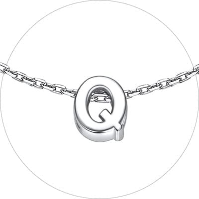 Chic Silver Initial Bracelet 925 Sterling Personalized Jewelry Gifts