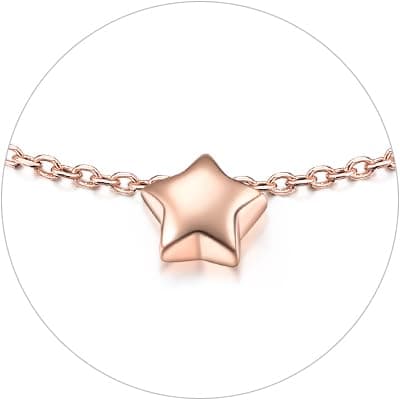 Chic Silver Personalized 925 Sterling Silver Tiny Heart Anklet for Women, Silver/Gold/Rose Gold (With Gift Box)