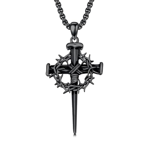 MEIDERBO 925 Sterling Silver 3 Nail Cross Pendant Men's Jewelry