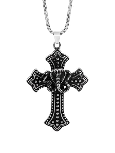 HAQUIL Stainless Steel Cross Necklace, Box Chain, Gifts for Him and Her