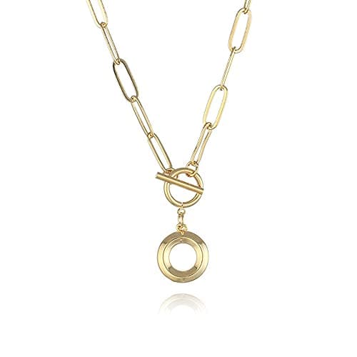 Eben-Ezer Hiphop Gold Initial A-Z Pendant Thick Chain Necklace