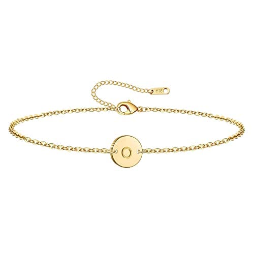 MOMOL Initial Charm 18K Gold Plated Bracelet for Women