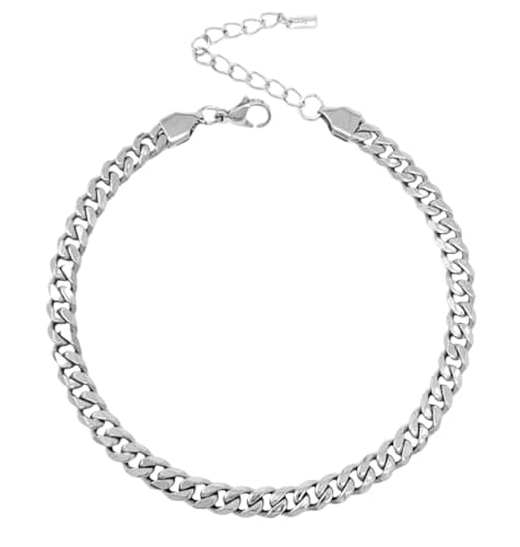 Fashion 21 Stainless Steel Cuban Rope Chain Anklet for Women Adjustable Waterproof Beach Fashion