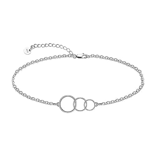 Chic 925 Sterling Silver Multilayered Anklet for Women Satellite, Star Jewelry