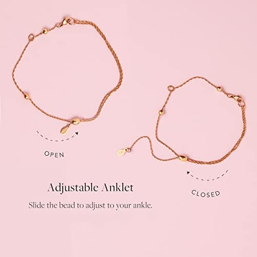 Alex and Ani Women's Adjustable Anklet, Summer Oceanside Charm, Shiny Finish, 11.5 in