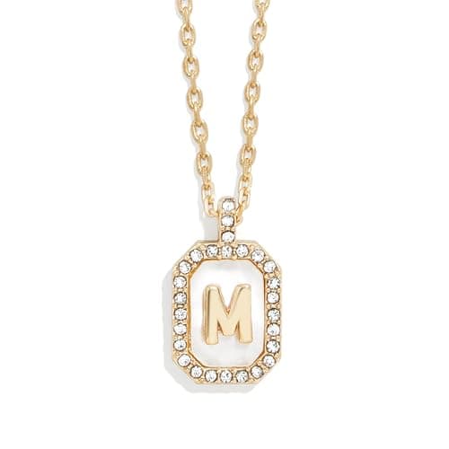 BaubleBar Gold & Mother of Pearl Initial Necklaces