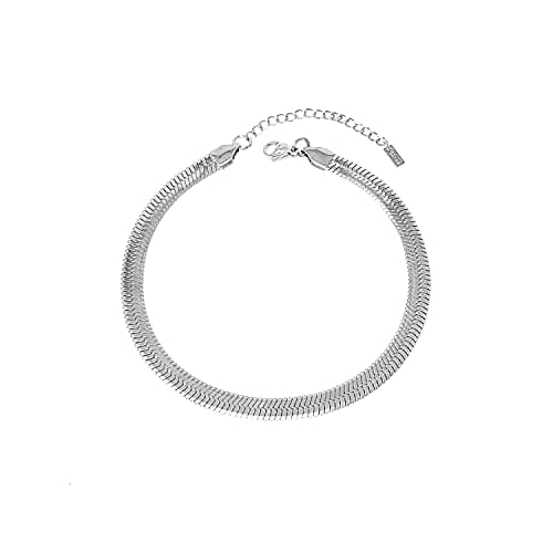 Fashion 21 Stainless Steel Cuban Rope Chain Anklet for Women Adjustable Waterproof Beach Fashion