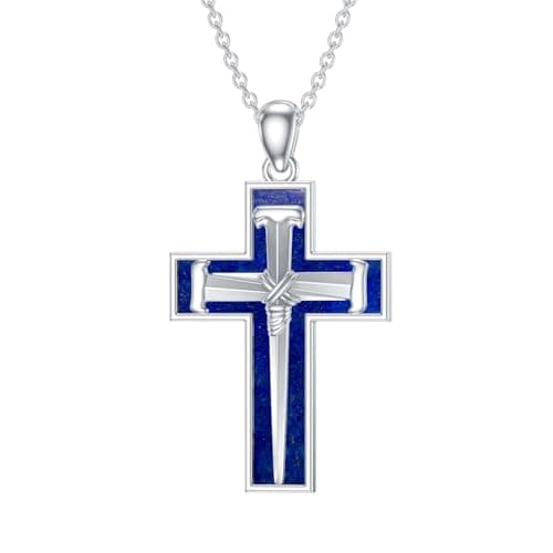 MEIDERBO 925 Sterling Silver 3 Nail Cross Pendant Men's Jewelry